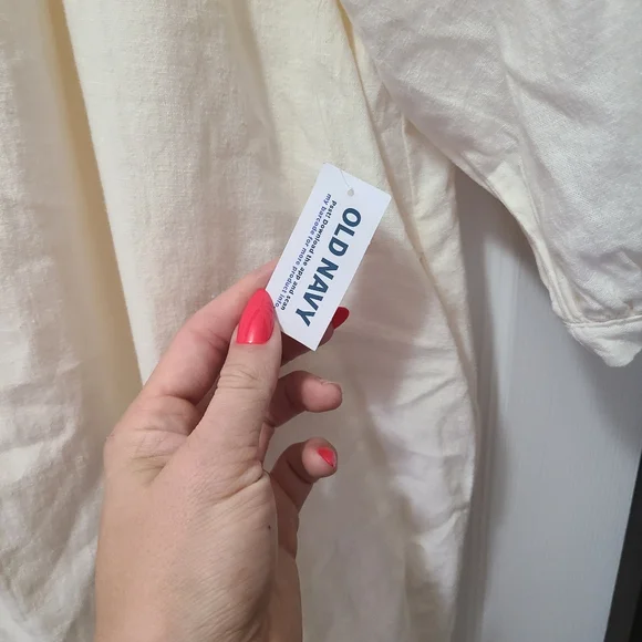 NWT Old Navy Split-Neck Linen-Blend Midi Dress,  - Picture 5 of 8